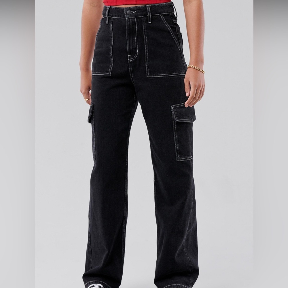 Social Tourist Black Baggy Cargo Utility Carpenter Jeans Pants